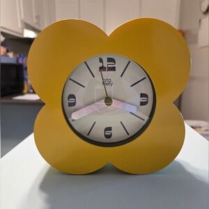 Orla Kiely Yellow Flower Wall Desk Clock